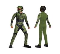 DISGUISE Kid's Halo Infinite Master Chief Costume Halloween, Green, Medium