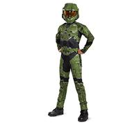 DISGUISE Kid's Halo Infinite Master Chief Costume Halloween, Green, Medium