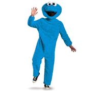 Disguise Men's Full Plush Cookie Monster Prestige Adult Costume, Blue, One size