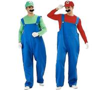 Disguise men's Mario costume, Super Mario Bros. adult costume with hat and mustache red M