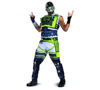 Disguise Men's Octane Adults, Official Apex Legends Costume Jumpsuit and Headpiece, Green & Beige