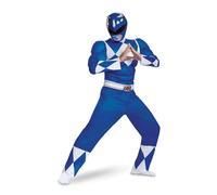 Disguise Muscle Blue Power Rangers Costume Adult, Superhero Costumes For Adults