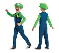 Disguise Nintendo Super Mario Luigi Fancy Dress for Kids, Officially Licensed, Includes Hat, Moustache and Jumpsuit, For 7-8 Years