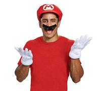 DISGUISE DISX73790 Hat & Moustache Nintendo Mario Costume Accessory, Red, One Size