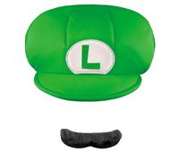 Disguise Nintendo Super Mario Brothers Luigi Child Hat and Mustache One Size Child