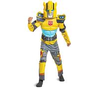 DISGUISE Official Bumblebee Transformers Costume Kids Boys Robot Costume Kids Muscle Fancy Dress Up Outfit for Children World Book Day W irthday