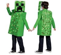 DISGUISE Official Classic Minecraft Creeper Costume Kids, Minecraft Costume with Mask Fancy Dress Up Outfit Halloween Birthday World Book Day Costumes for Boys Children