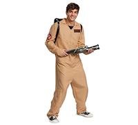 DISGUISE Official Deluxe 80s Ghostbusters Adult Costume with Inflatable Proton - Made from Super Soft Material - Adult Halloween Costumes Large