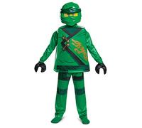 DISGUISE Official Deluxe LEGO Ninjago Costume Kids, Ninja Costume Kids Boys Children, Lloyd Ninjago Costume Green, World Book Day Fancy Dress Up Suit Outfit Large
