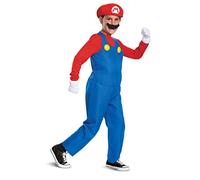 Super Mario Bros DISK10772G Deluxe Super Mario Costume Kids Nintendo, Red, Large