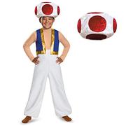 DISGUISE DISK85143G Toad Deluxe Kids Nintendo Costume, Boys, White, Large
