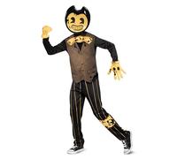 Disguise Official Kids Bendy and the Dark Revival Costume with Mask and Bow Tie - Small (4-6)