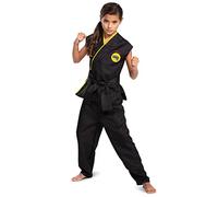 Disguise 123779K-15L, Official Cobra Kai Costume Kids Gi Belt Fancy Dress, Boys, Black/White