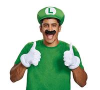 Disguise Officially Licensed Luigi Super Mario Bros Accessories, Includes Signature Luigi Hat, Mustache and Gloves, Adult Size Costume Prop Headwear
