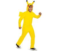 DISGUISE Pikachu Costume for Kids, Official Pokemon Costume Hooded Jumpsuit, Child Size Medium (7-8)