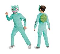 Pokémon Bulbasaur Jumpsuit for Kids, Official Licensed Dress Up, Plush Shell on Back, Includes Bulbasaur Mask, for ages 4-6, 7-8, 10-12 years