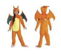 DISGUISE Pokémon Charizard Jumpsuit Fancy Dress for Kids, Officially Licensed, Includes Detachable Wings and Dimensional Hood, Soft Fabric, For AgeS 4-6, 7-8, 10-12 years