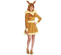 Disguise Pokémon Eevee Adult Dress Up, Official Pokémon Licensed Fancy Dress, Includes Hooded Dress and Attached Tail, Detailed Hood with Dimensional Ears, UK 8-10, 12-14, 16-19