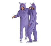 Disguise Pokemon Gengar Costume, Official Gengar Pokemon Costume with Hooded Jumpsuit for Adults
