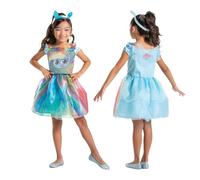 Disguise Rainbow Dash Fancy Dress Costume, Officially Licensed, Perfect for My Little Pony Fans, Includes Glamorous Rainbow Dress with Magic Pony Headband, Outfit for Kids. Size Extra Small (3-4).