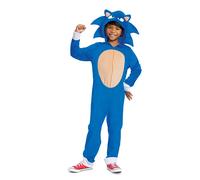 DISGUISE Sonic the Hedgehog Costume for Kids, Official Sega Licensed Product, Soft Jumpsuit with Attached Tail, Detailed Hood with Dimensional Quills and Ears, for 4-6 and 7-8 years