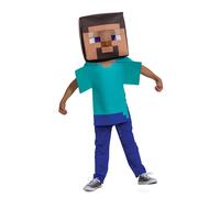 Disguise Steve Costume for Kids Official Adaptive Minecraft Costume Jumpsuit and Head Child Size Small (4-6)