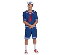 Disguise Stranger Things Steve Scoops Ahoy Costume, Official Stranger Things Costume with Top and Hat, Adult Size (38-40)