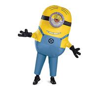DISGUISE Stuart Minion Inflatable Costume for Men, Official Minions Halloween Costume, Blow Up Jumpsuit with Fan, Adult Size (42-46)