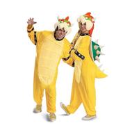 Disguise Super Mario Bowser Costume for Adults, Official Nintendo Bowser Hooded Jumpsuit, Size (XS/S)