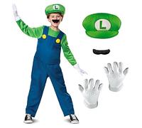 DISGUISE DISK10773G Super Mario Deluxe Luigi Costume, Boys, Green, Large