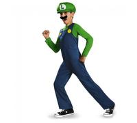 Luigi Classic Super Mario Borthers Plumber Game Cartoon Child Boys Costume M