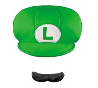 Disguise Super Mario Luigi Hat Mustache Childrens Halloween Costume Accessory