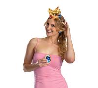 Disguise Super Mario Princess Peach Crown Jewels Set, Official Nintendo Princess Peach Costume Accessories, One Size