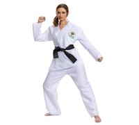 Disguise The Karate Kid Miyagi-do Adult Costume, Official Karate Kid License Adult Fancy Dress Costume, Includes White Karate Suit with Black Belt, Unisex Dress Up