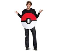 DISGUISE 90288 Pokeball Costume | Pokemon Cosplay Outfit for Men & Women Pikachu, Cartoon, Red, One Size Adult