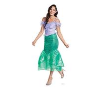 Disguise 67261N Ariel, Official Disney The Little Mermaid Costume Dress Princess, Solid, Green & Purple, S