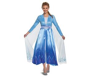 Disguise Women's Disney Elsa Frozen 2 Deluxe Adult Costume, Blue, Medium