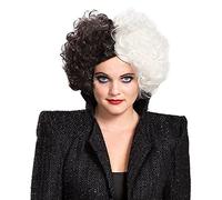 Disguise Women's, Official Cruella Disney Movie Costume Hair Accessory, Single Size Black and White Wigs, One