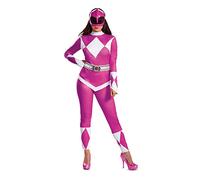 Disguise 67333N Women's Pink Costume Power Ranger Cosplay Suit & Mask for Adults Sized, S (4-6)