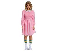 DISGUISE Women's Stranger Things Deluxe Pink Dress Eleven Fancy Dress Costume Medium