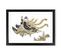 Disguised Immortal by Harunobu Suzuki Framed Print | A2 Black Framed Wall Art | Ready to Hang | Modern Nature Picture | Living Room Bedroom Lounge Office