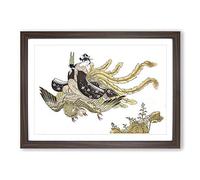 Disguised Immortal by Harunobu Suzuki Framed Print | A2 Walnut Framed Wall Art | Ready to Hang | Modern Nature Picture | Living Room Bedroom Lounge Office