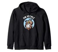 Disgusted Comic Owl Ew People Zip Hoodie