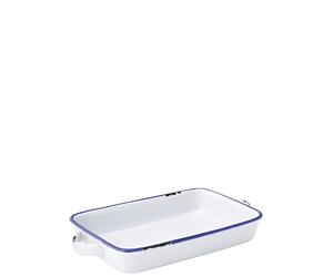 Dish Avebury Rimmed Enamel Blue Large Rectangular Tableware 8.5" 22Cm Pack Of 12