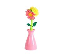 Dish Brush Pot Wash Brush Vase Shape Kitchen Supplies Dish Sink Hearth Long Handle Cleaning Tool(Color 03)