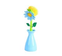 Dish Brush Pot Wash Brush Vase Shape Kitchen Supplies Dish Sink Hearth Long Handle Cleaning Tool(Color 01)