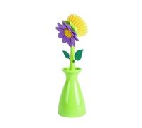 Dish Brush Pot Wash Brush Vase Shape Kitchen Supplies Dish Sink Hearth Long Handle Cleaning Tool(Color 02)