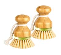 Dish Brush, Premium Dish Scrub Brush Set (Pack of 2), Made by Earth Friendly Recycled Materials, Durable Stiff Bristles Great for Scrubbing All Kinds of Pans, Baking Sheets and Cast Iron Skillet
