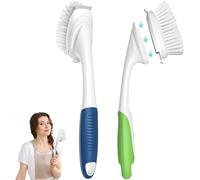 Dish Brush with Handle for OXO Soap Dispensing Dish Brush Built-in Scraper, Replaceable Brush Scrubbing Brush for Pans, Pots, Kitchen Sink Cleaning, 2 PCS