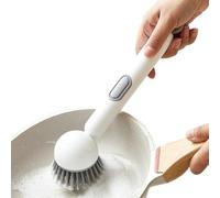 Dish Brush With Soap Dispensing - Adjustable Floor Washer, Wand Holder, Sink Cleaner, Kitchen Tool With Constant Flow Control | Multi Cleaning Brush